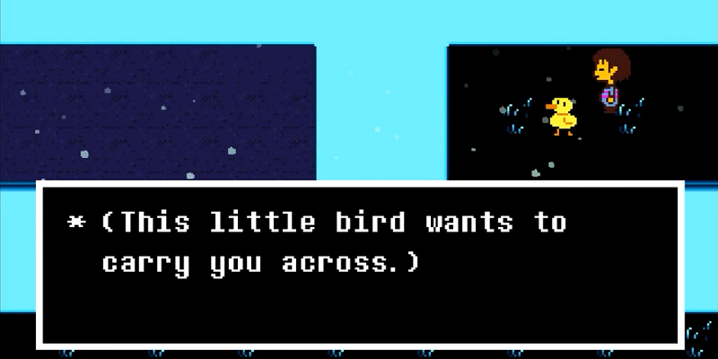 Bird That Carries You Over a Disproportionately Small Gap, from Undertale