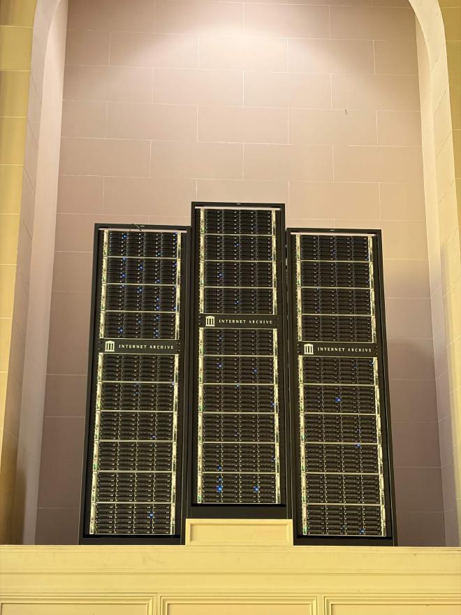 Server towers holding the Wayback Machine